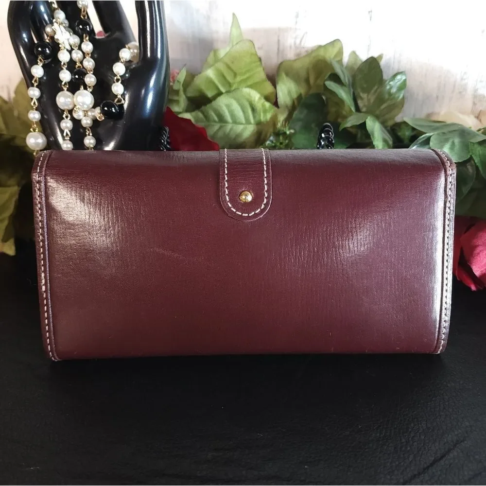 Louis Vuitton Sepia Utah Sarah Maroon Long Wallet With Dustbag AUTHENTIC AND COA